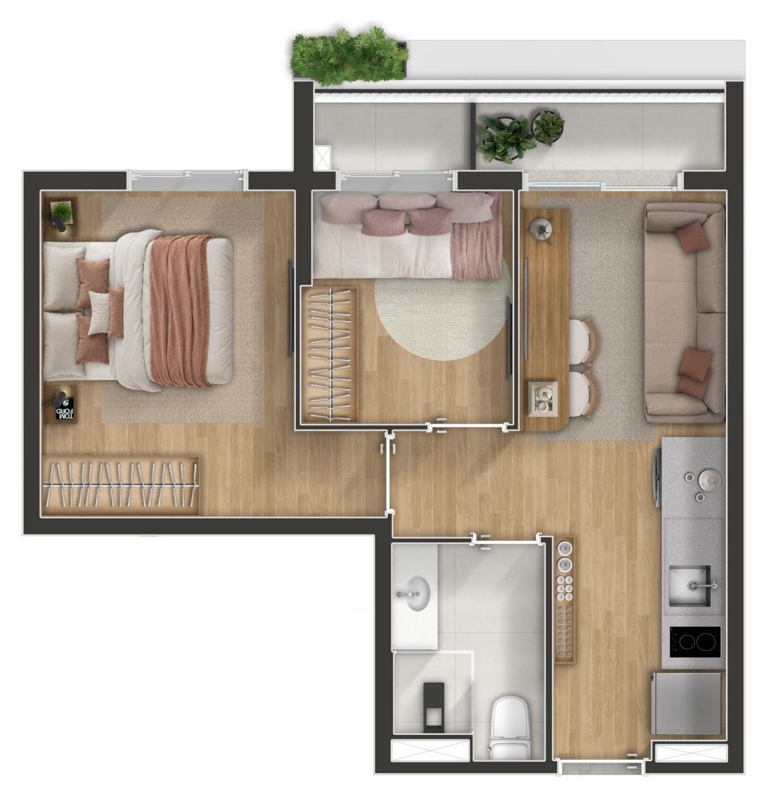 NEX ONE Galeria Jardins — planta Studio 39,50 m² · final 13 (2º ao 12º)