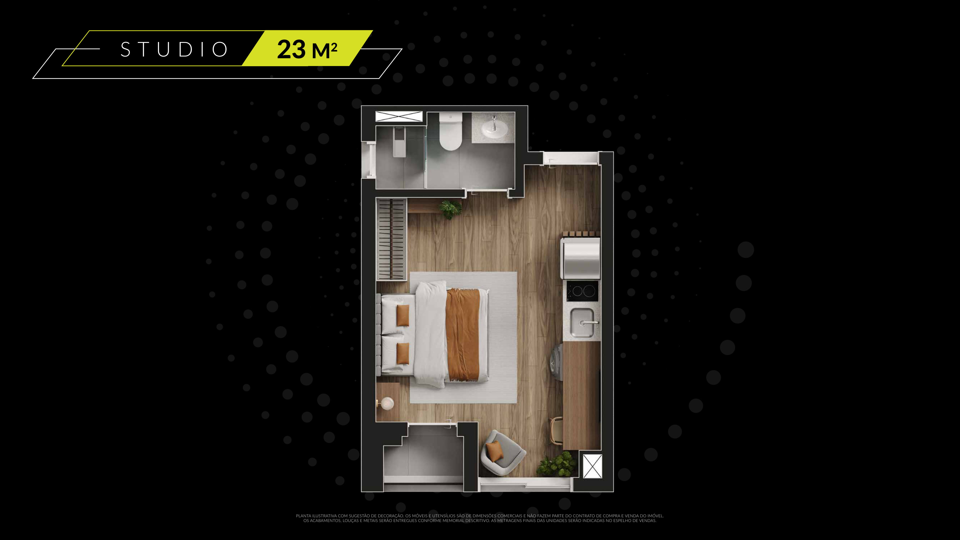 Planta Studio 23m²
