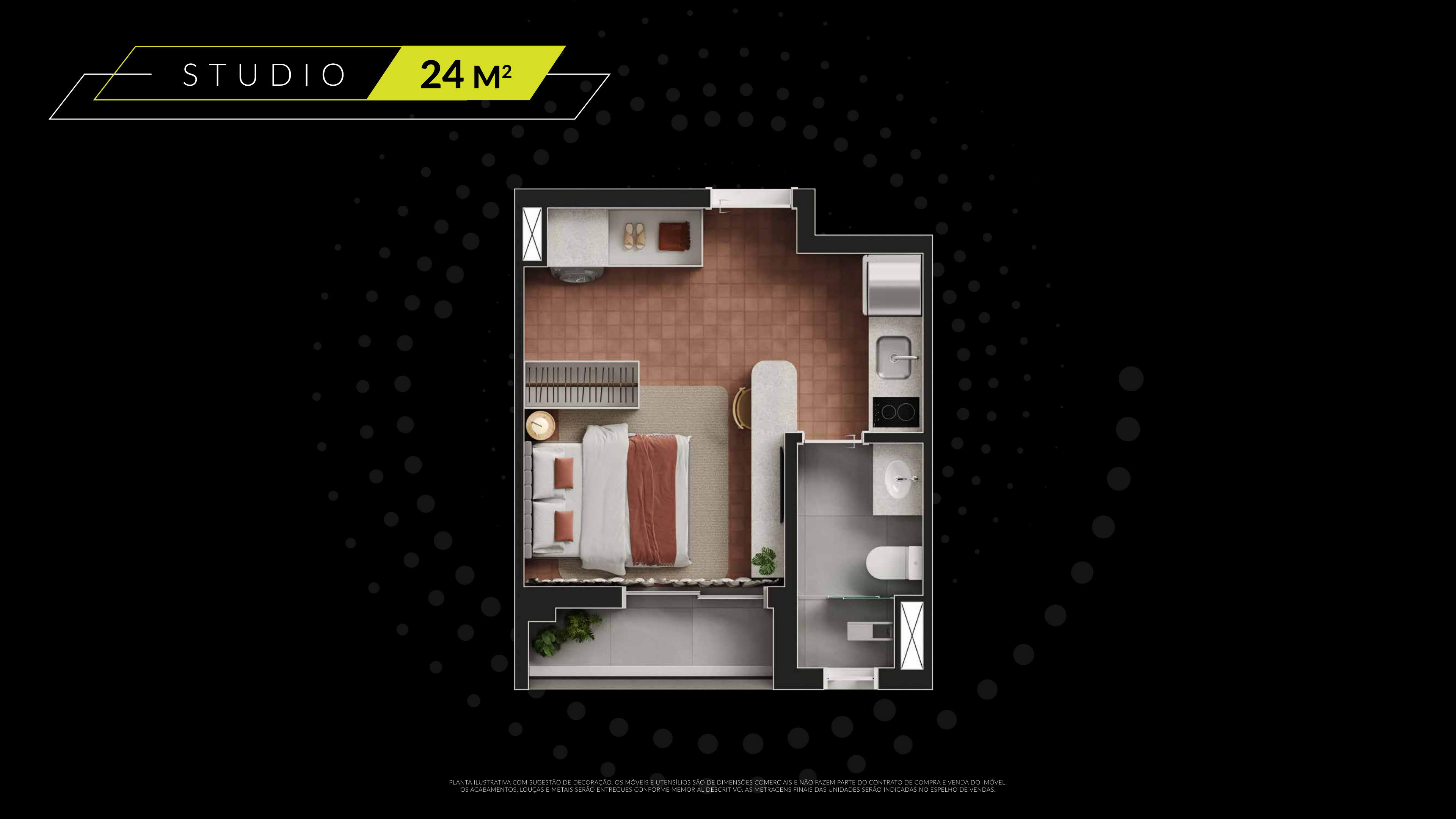 Planta Studio 24m²