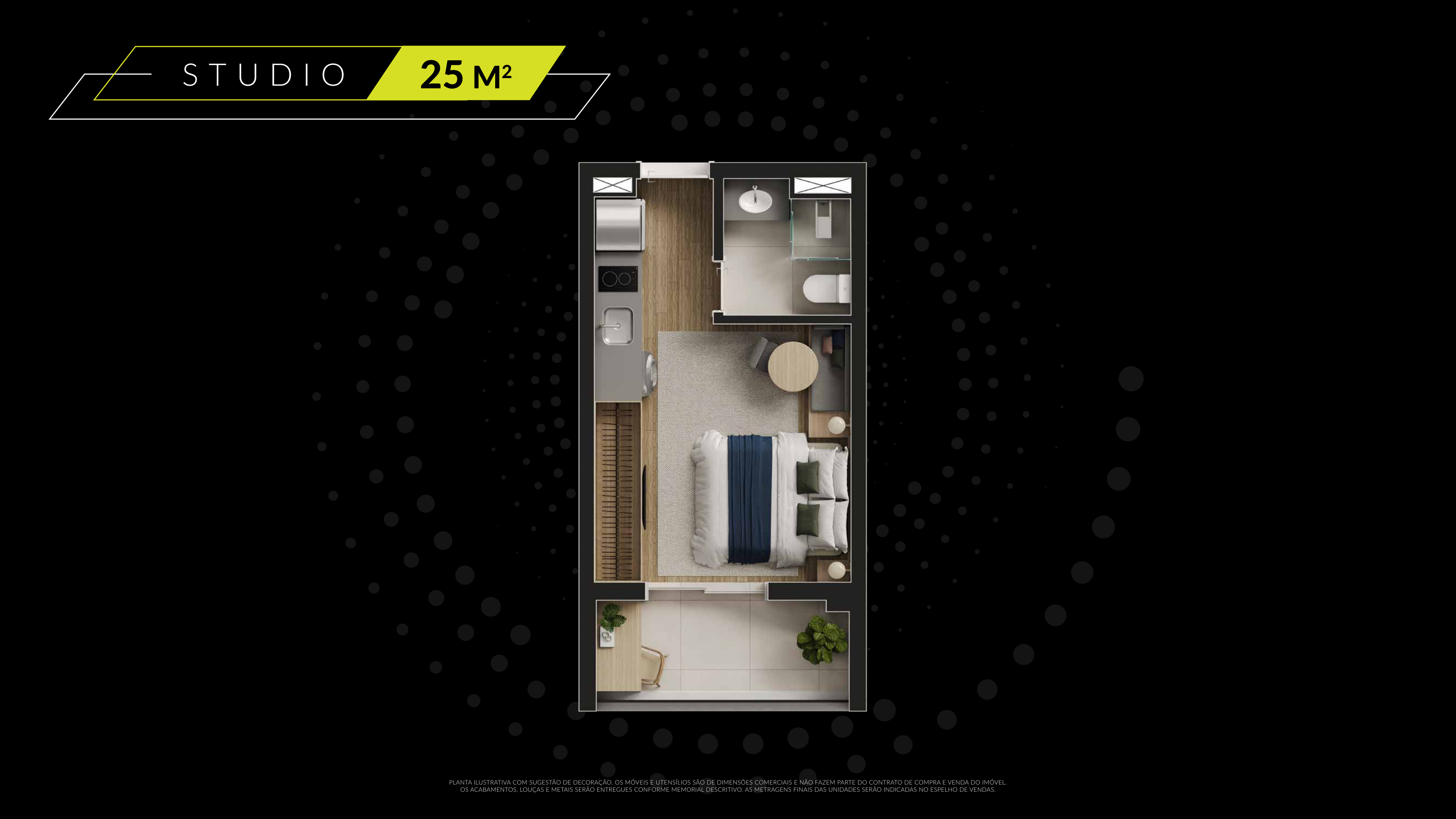Planta Studio 25m²