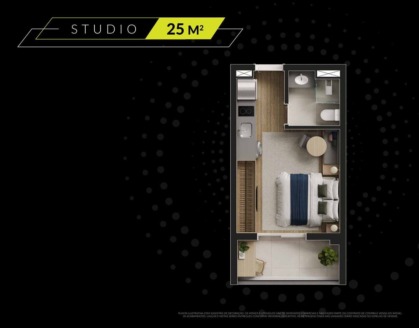 Planta Studio 25m²