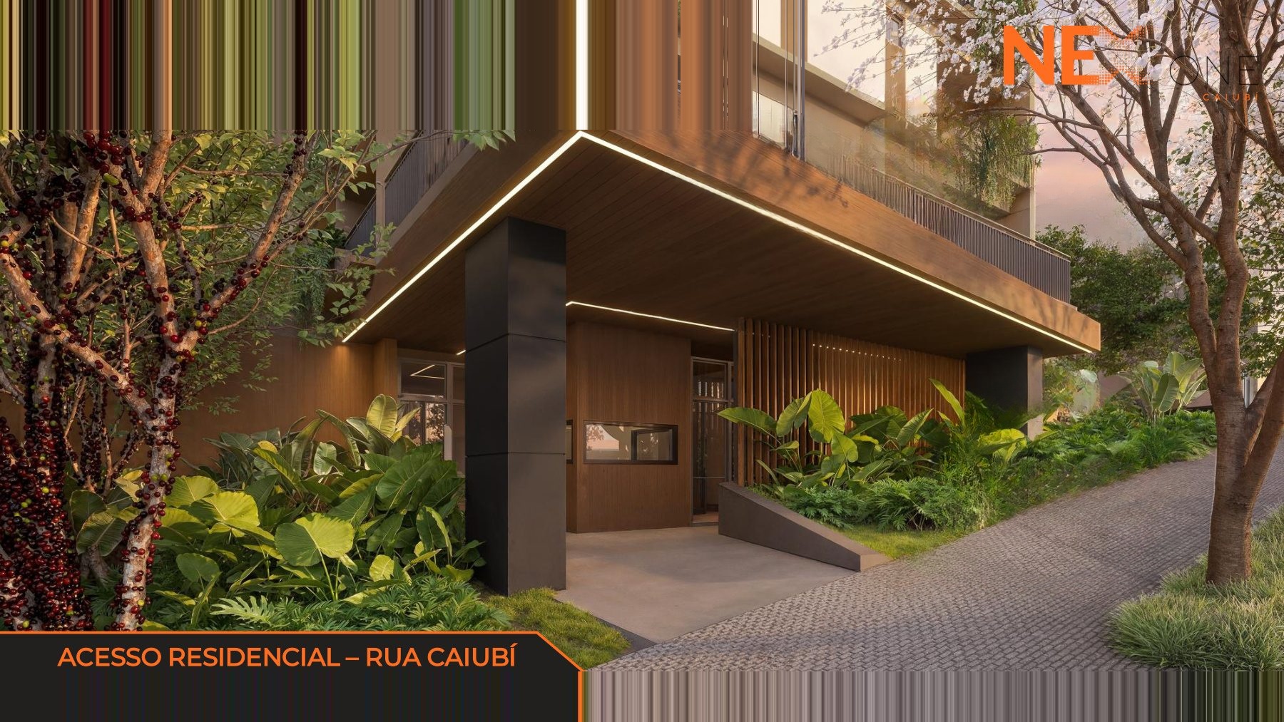 Acesso residencial Rua Caiubí