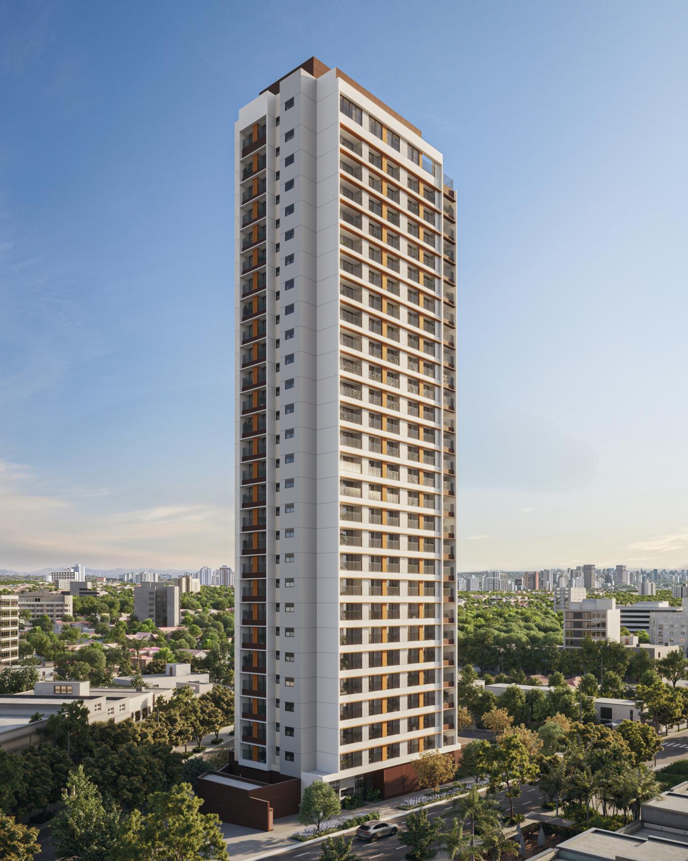 Torre do empreendimento Very Faria Lima, com studios compactos para investimento em Pinheiros, São Paulo