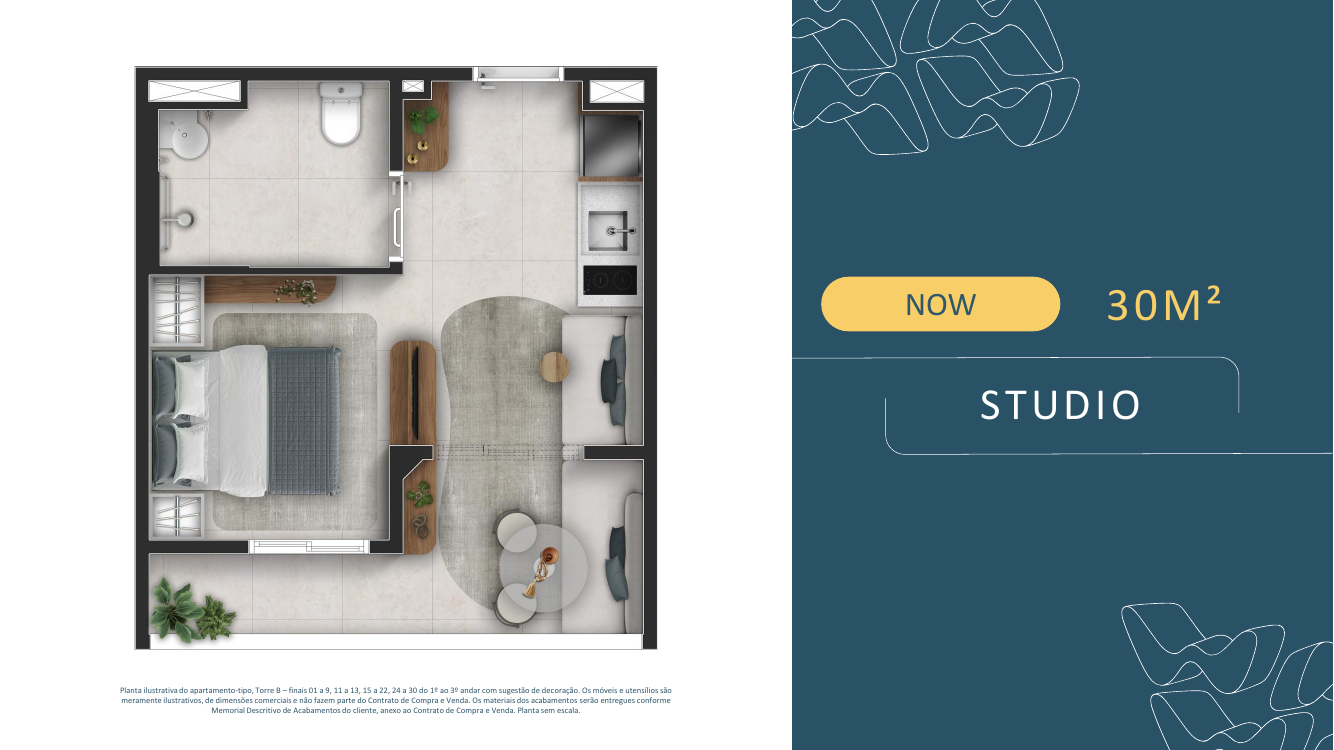 Planta Now 30m² studio